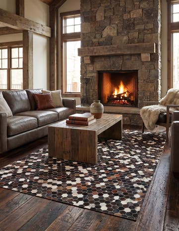 5' x 7' 10 Cowhide Leather Rug