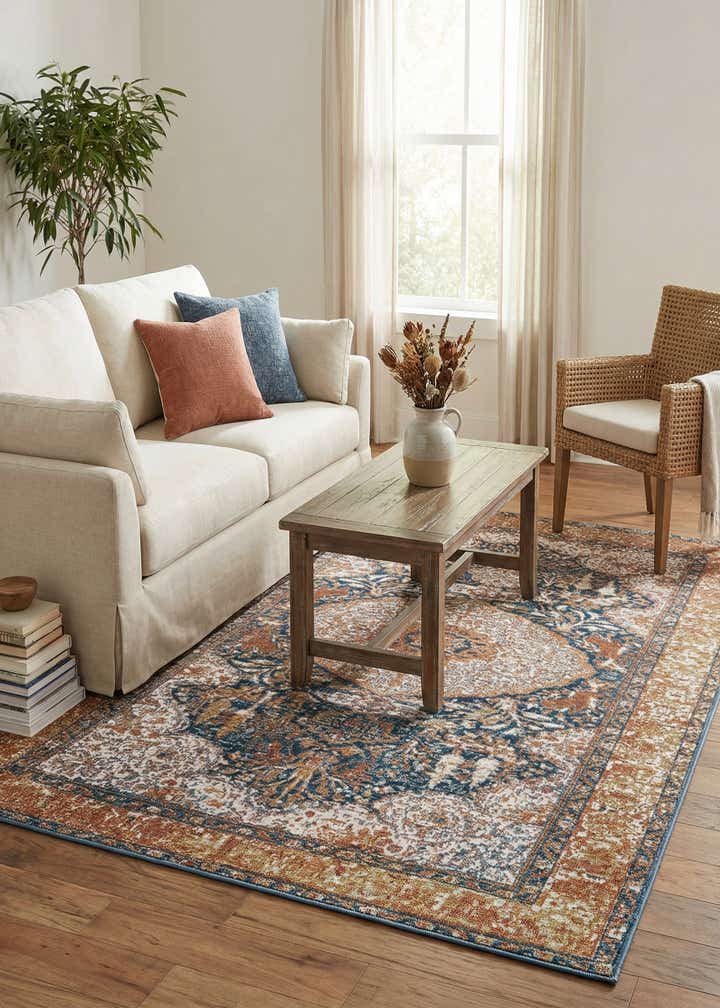 4' x 6' Easy-Clean Traditional Indoor / Outdoor Rug