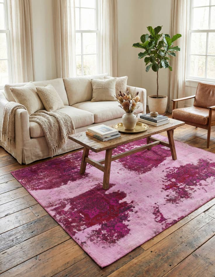 Detail image of 5' 10 x 6'  Hand Knotted Ultra Vintage Persian Wool Square Rug