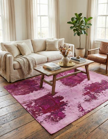 5' 10 x 6' Hand Knotted Ultra Vintage Persian Wool Square Rug
