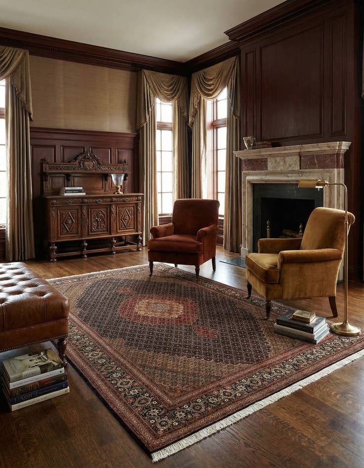 Detail image of  6' 8 x 10' Tabriz Mahi Rug