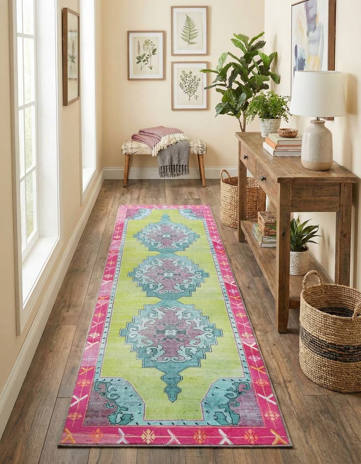 Detail image of 2' 6 x 10' Washable Timeless Runner Rug