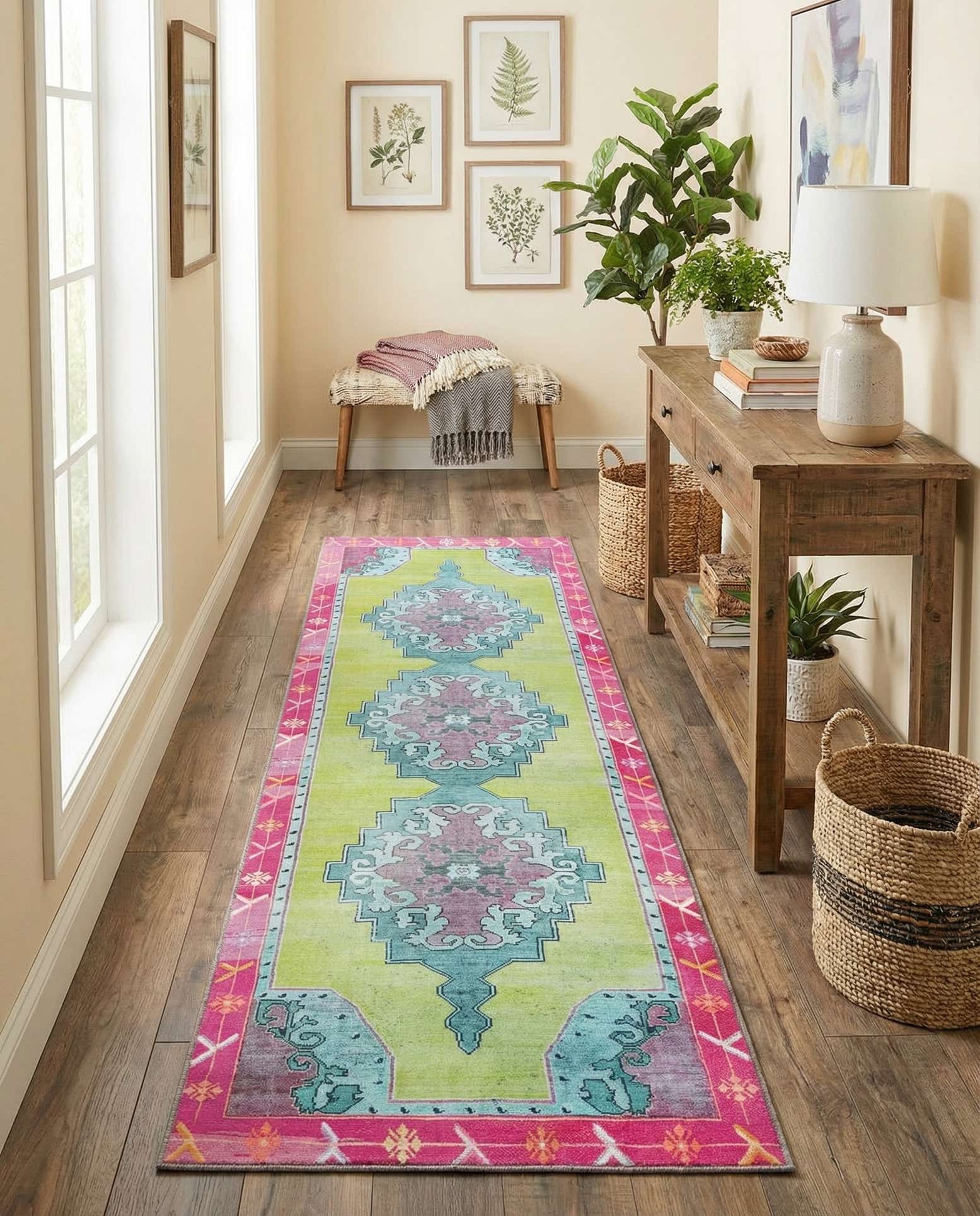 2' 6 x 10' Washable Timeless Runner Rug