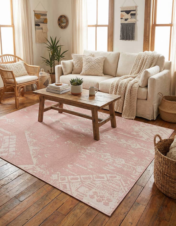 Detail image of 7' 10 x 10' Easy-Clean Bohemian Indoor / Outdoor Rug