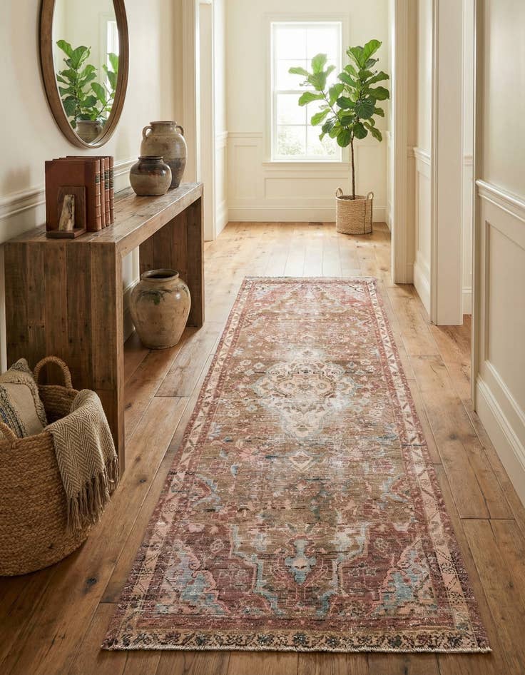 Detail image of 3' 5 x 9' 9  Hand Knotted Ultra Vintage Persian Wool Runner Rug