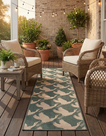 2' x 8' Easy-Clean Coastal Indoor / Outdoor Runner Rug