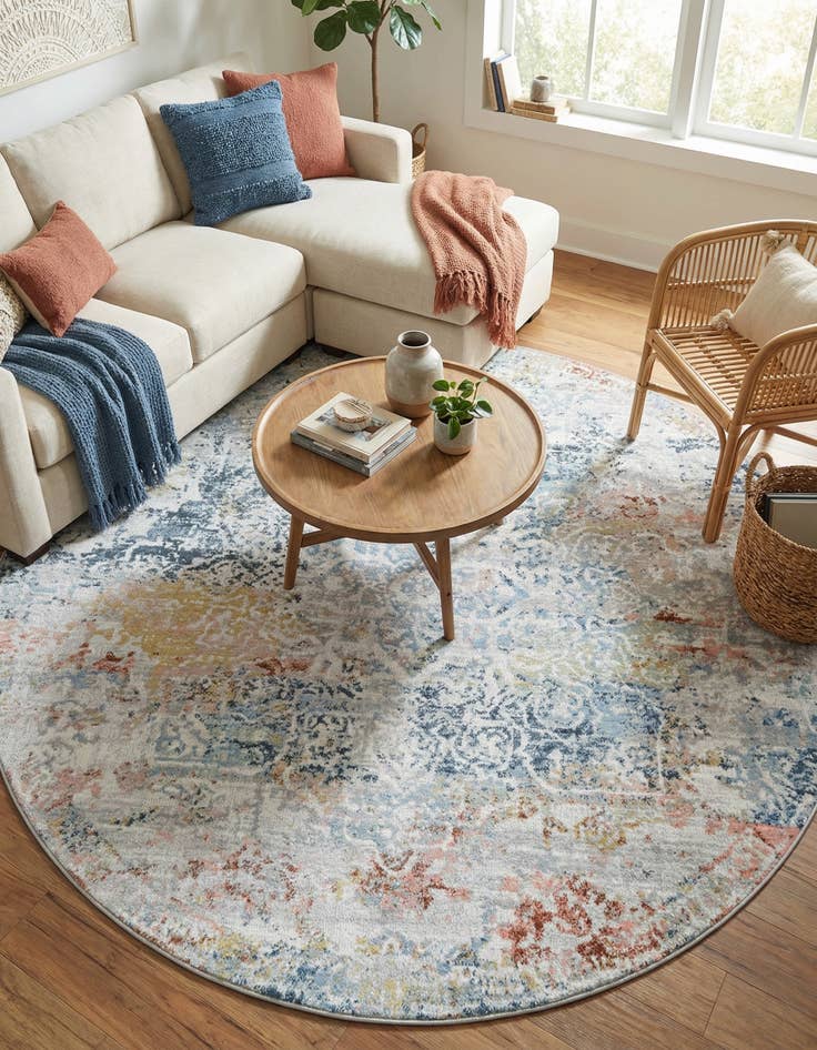 Detail image of  7' 10 x 7' 10 Kamala Washable Round Rug