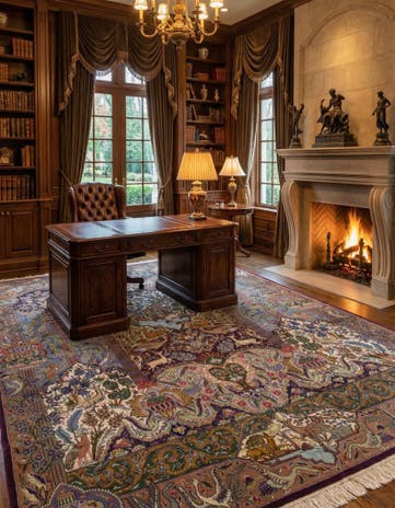 9' 10 x 12' 6 Hand Knotted Kashmar Persian Wool Rug