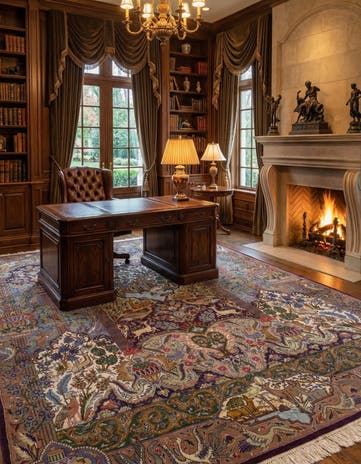 9' 10 x 12' 6 Hand Knotted Kashmar Persian Wool Rug