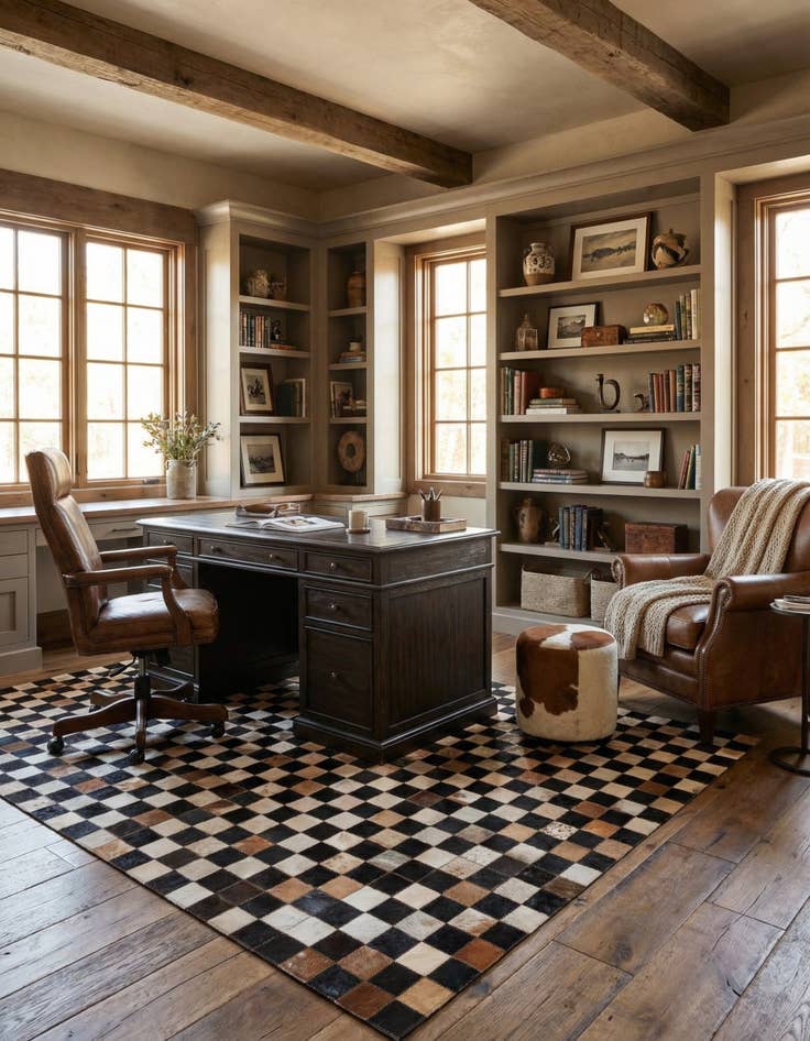 Detail image of 5' x 8' Cowhide Leather Rug