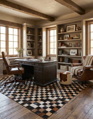 5' x 8' Cowhide Leather Rug