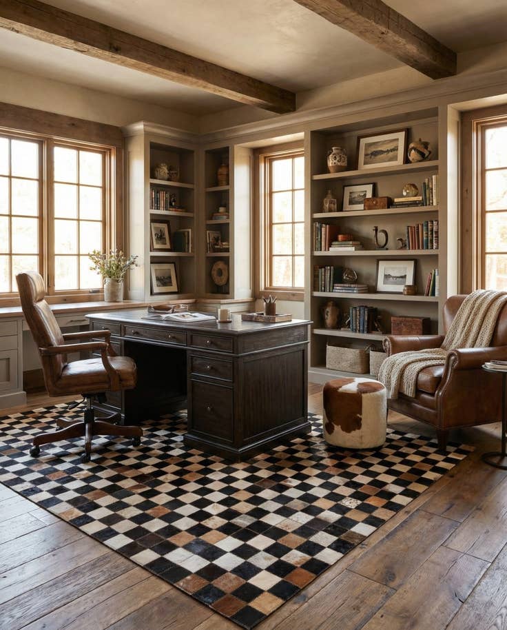 Detail image of 5' x 8' Cowhide Leather Rug
