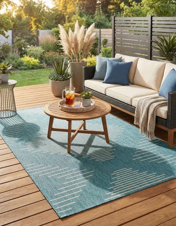 5' 3 x 8' Easy-Clean Modern Indoor / Outdoor Rug