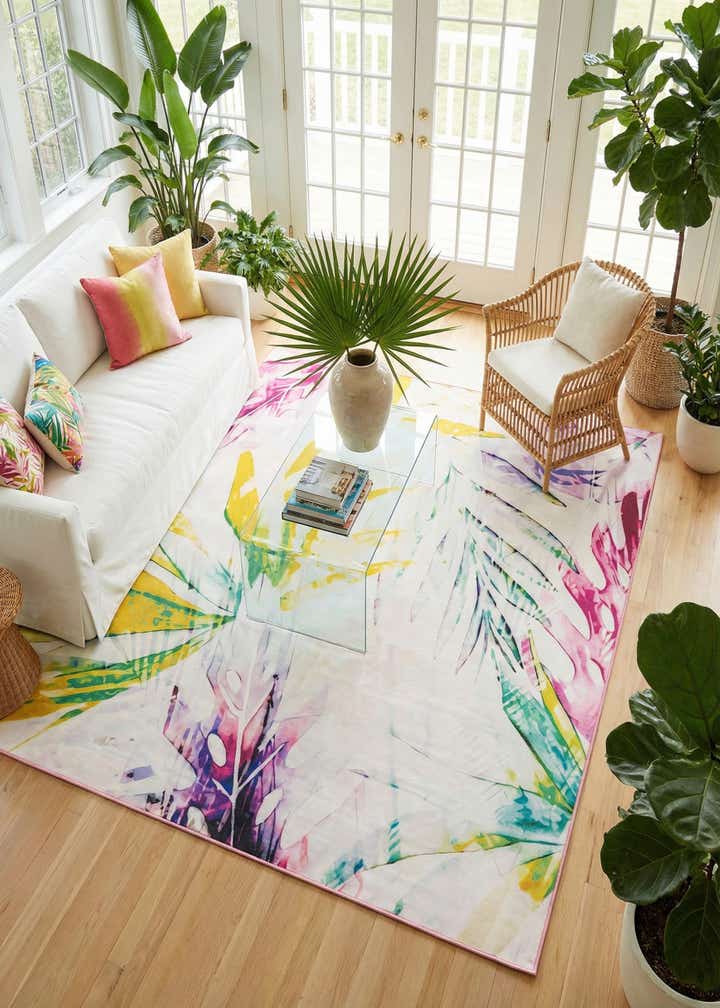 10' x 10' Easy-Clean Jill Zarin Caribbean Indoor / Outdoor Square Rug