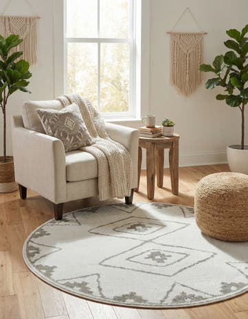 Ivory Oslo Round Rug