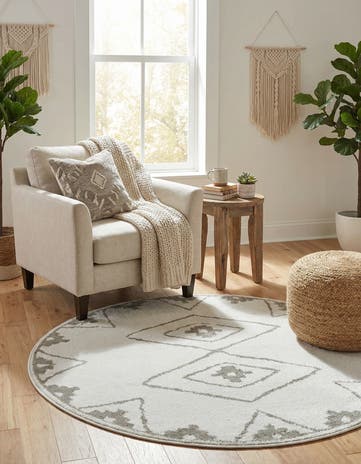 Ivory Oslo Round Rug