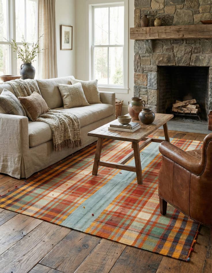 Detail image of 4' 5 x 6' 6 Jajim Rug