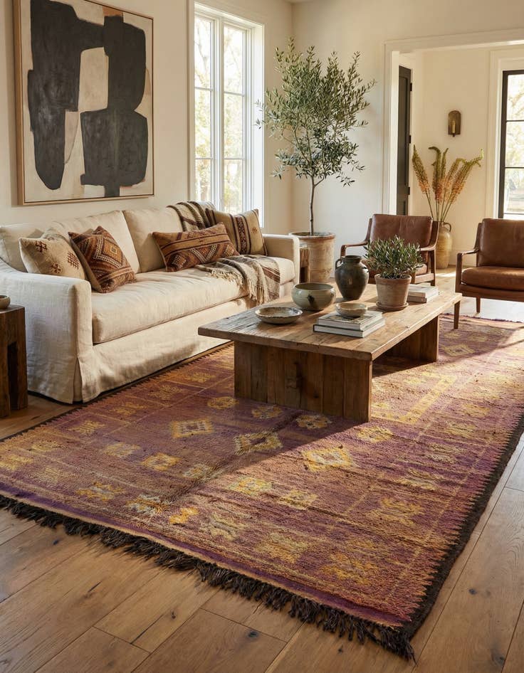 Detail image of  6' 3 x 15' 3  Hand Knotted Moroccan Wool Runner Rug