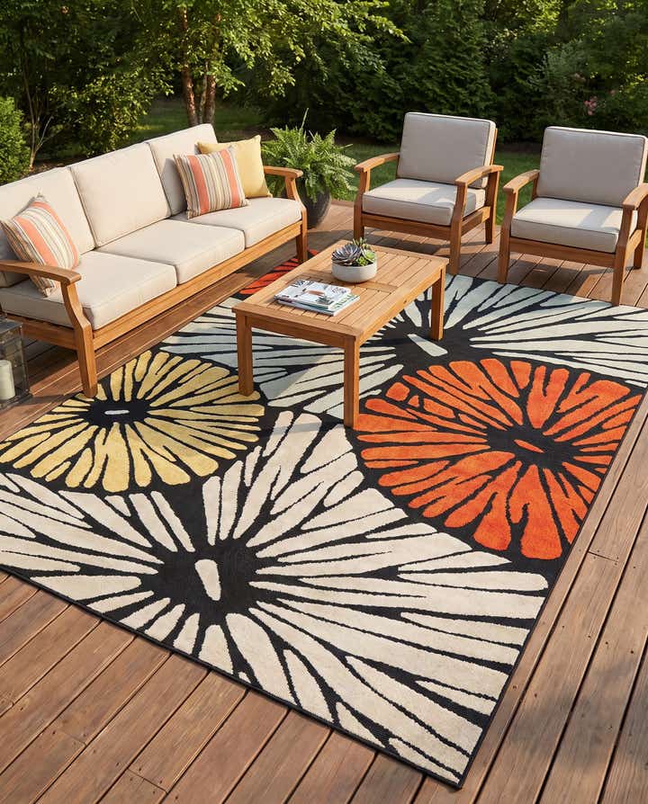 7' 10 x 10' Easy-Clean Casablanca Indoor / Outdoor Rug