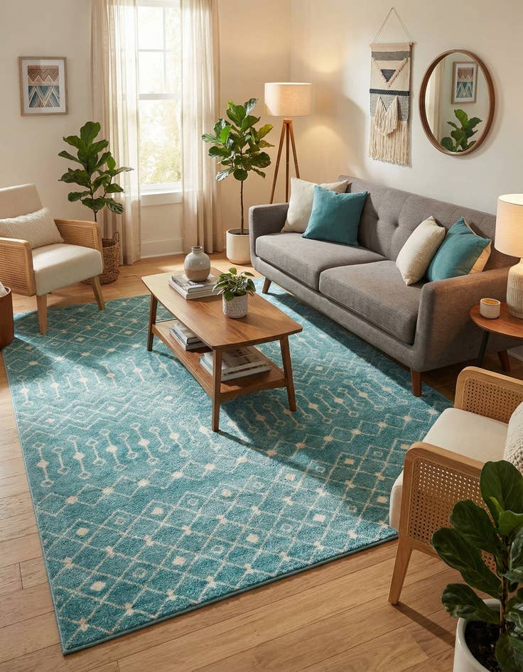 Detail image of 7' 10 x 10' Moroccan Trellis Rug