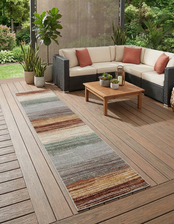 Detail image of 2' 7 x 12'  Washable Modern Indoor / Outdoor Runner Rug