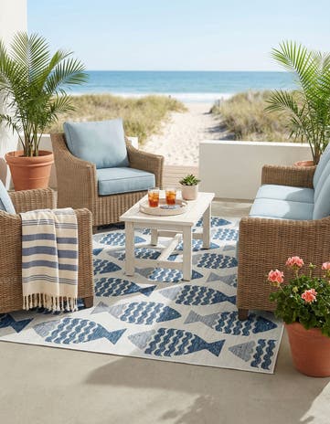 7' x 10' Easy-Clean Coastal Indoor / Outdoor Rug