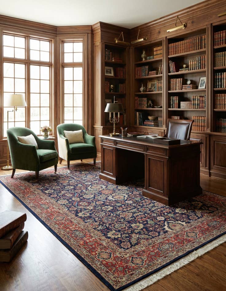 Detail image of  6' 7 x 9' 10 Isfahan Wool Rug