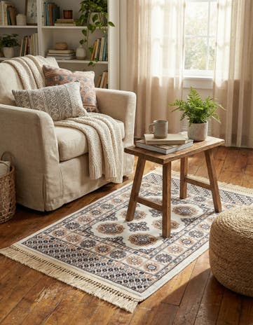 Ivory Bokhara Rug