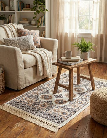 Ivory Bokhara Rug