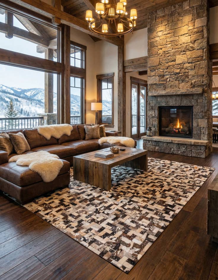 Detail image of 8' 1 x 10' Cowhide Stocks Rug