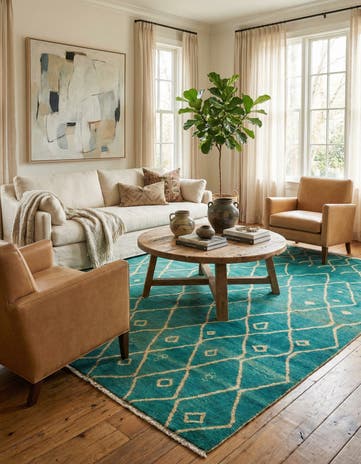 5' 8 x 8' Hand Knotted Darya Wool Rug