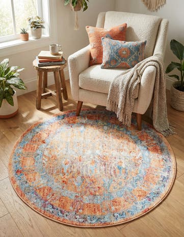 Orange Brooklyn Round Rug