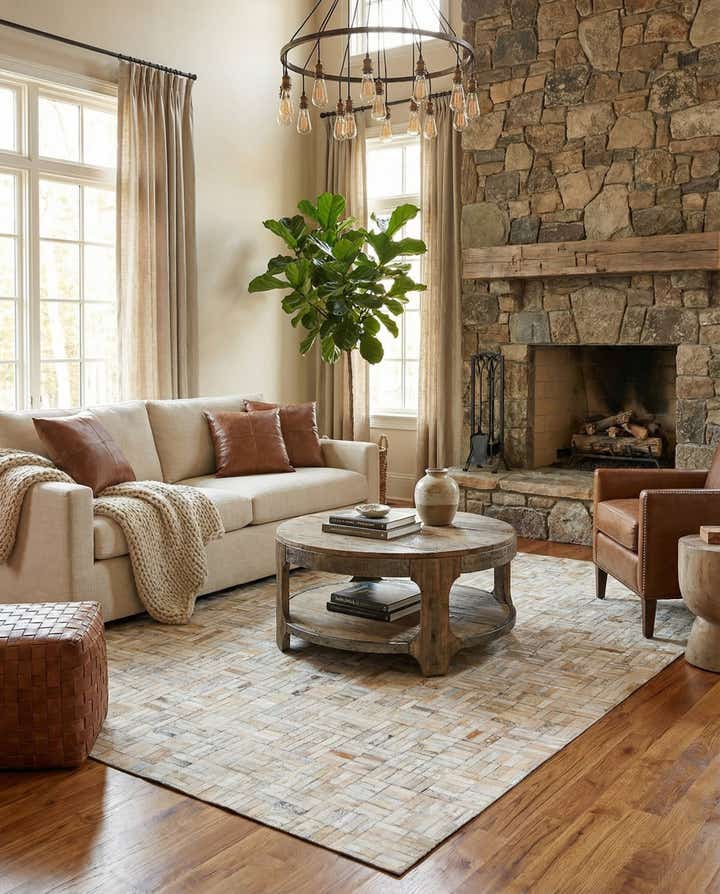 5' 1 x 7' 10 Cowhide - Patchwork Rug