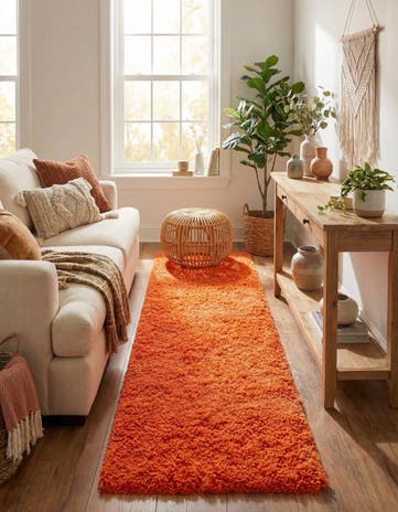 2' 7 x 10' Solid Shag Runner Rug