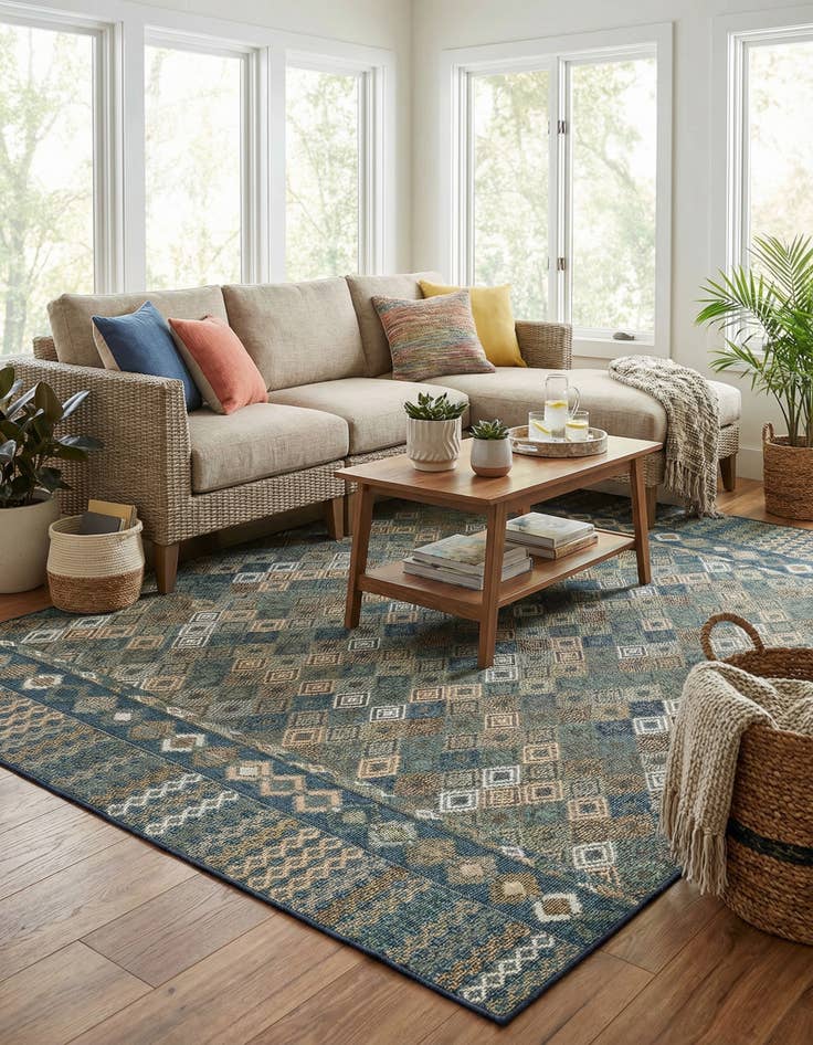 Detail image of  7' 10 x 10'  Washable Baja Indoor / Outdoor Rug