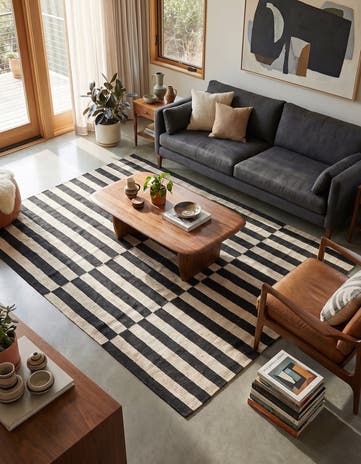 4' 9 x 6' 3 Hand Woven Kilim Modern Wool Rug