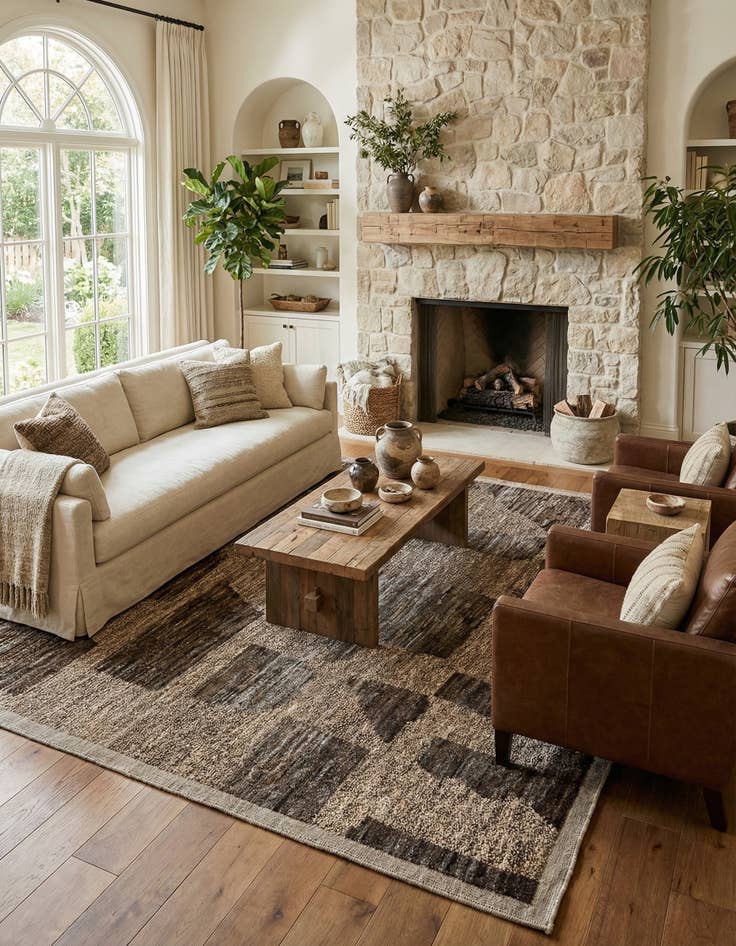 Detail image of 9' 3 x 11' 8  Hand Knotted Beni Marok Rug