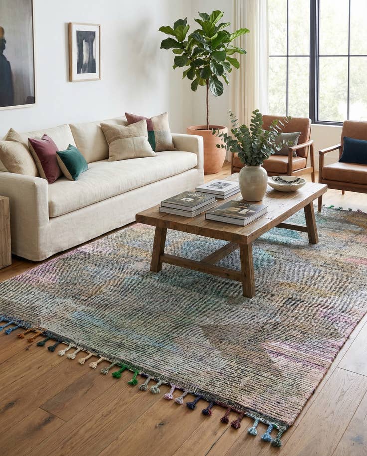 Detail image of 9' 2 x 11' 10 Hand Knotted Moroccan Wool Rug