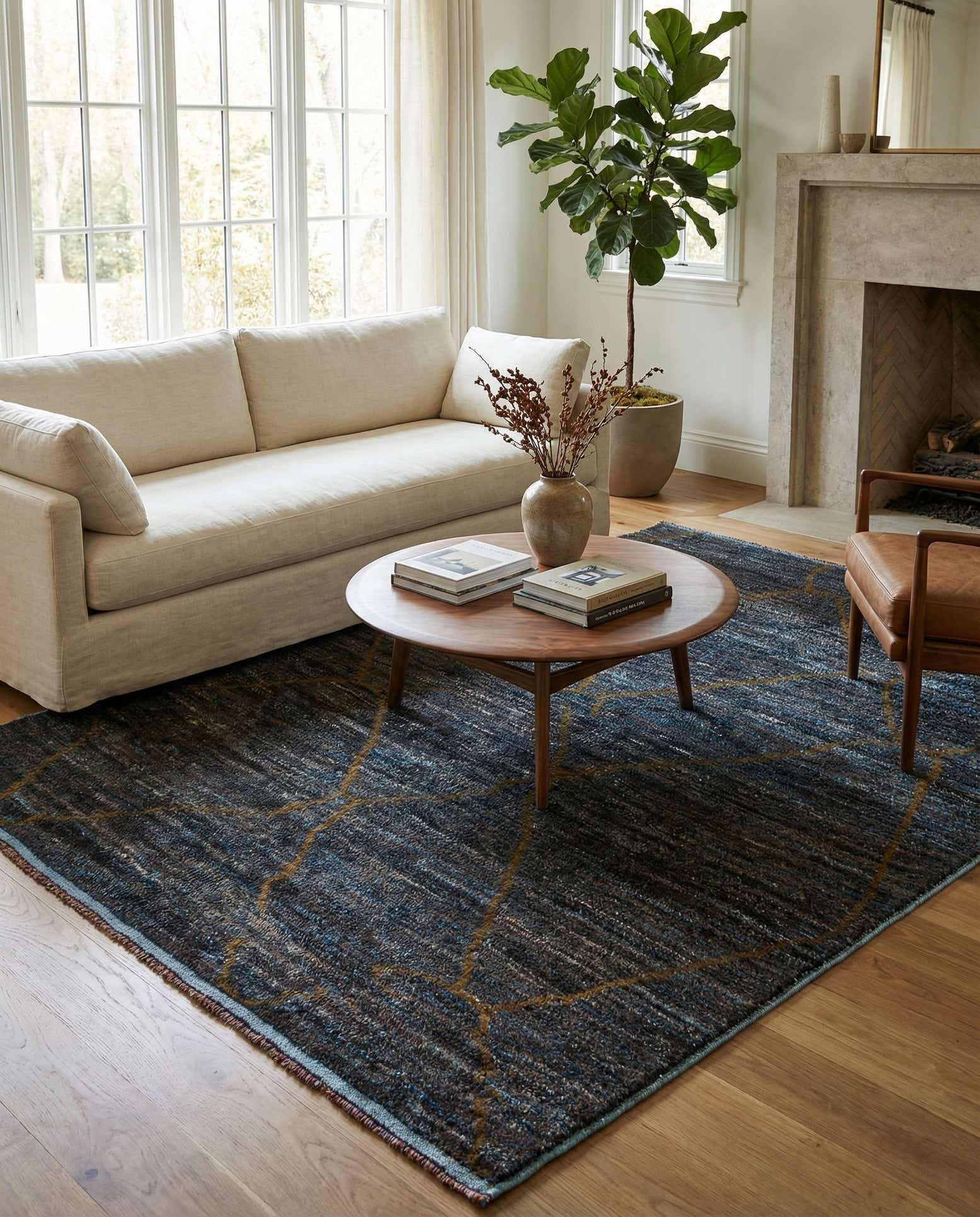 5' 10 x 8' 9 Hand Knotted Moroccan Wool Rug