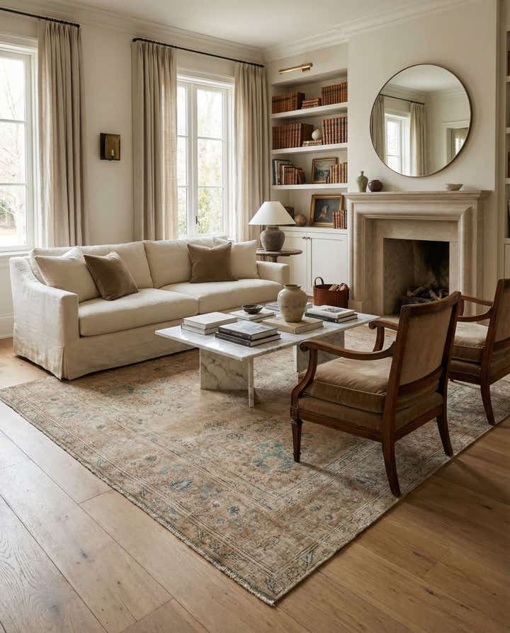 6' 4 x 9' 6 Hand Knotted Ultra Vintage Persian Wool Rug