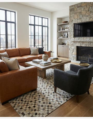 8' 1 x 9' 11 Cowhide - Patchwork Rug