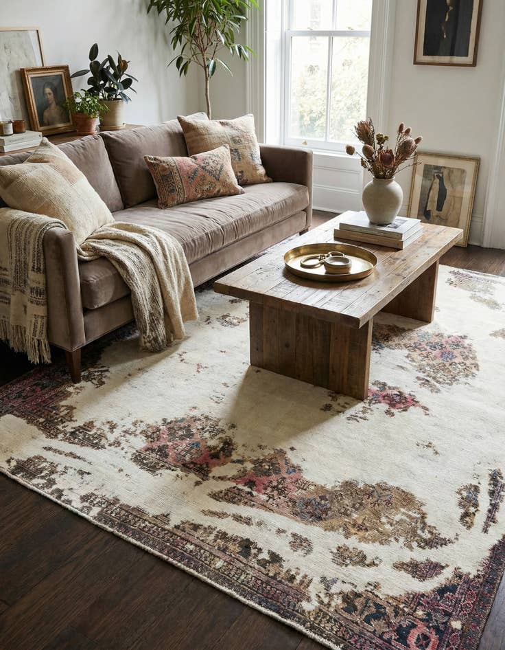 Detail image of 7' x 8' 9 Hand Knotted Ultra Vintage Persian Wool Rug