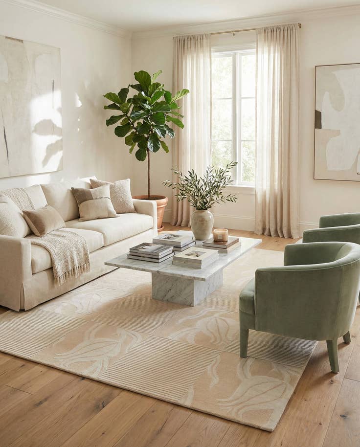 Detail image of 5' 7 x 8' Hand Knotted Darya Wool Rug