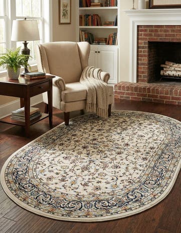 4' x 6' Nain Design Oval Rug