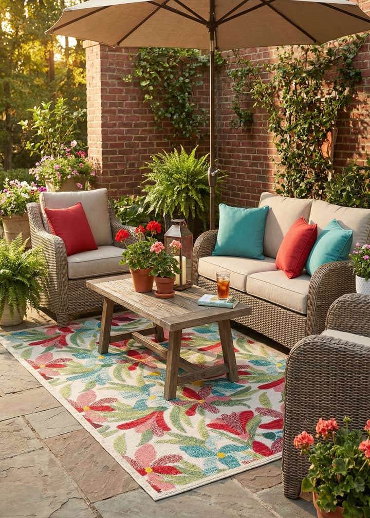 5' 3 x 8' Easy-Clean Casablanca Indoor / Outdoor Rug
