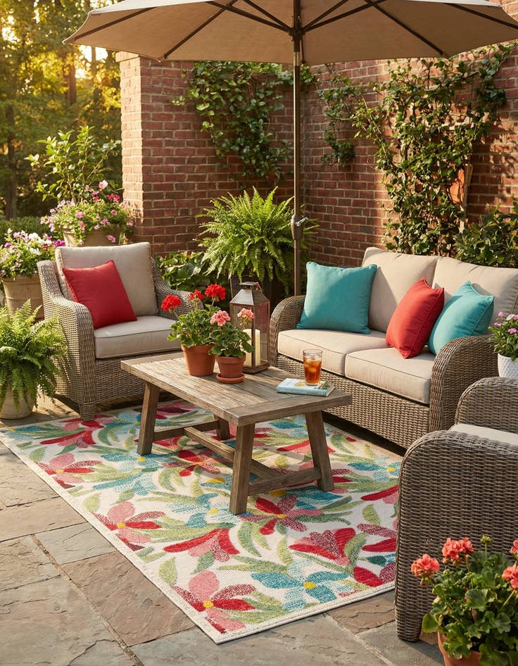 Detail image of 5' 3 x 8'  Washable Casablanca Indoor / Outdoor Rug