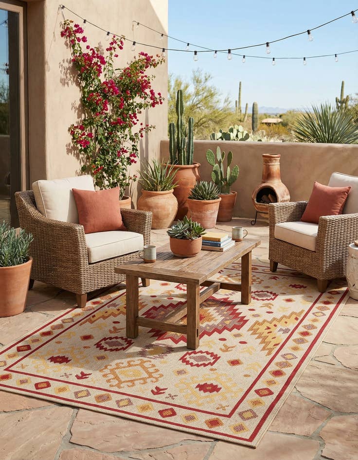 Detail image of 6' x 9'  Washable Baja Indoor / Outdoor Rug