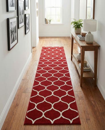  2' x 9' Lattice Frieze Runner Rug