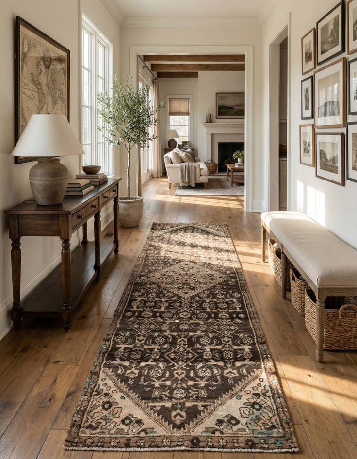 Detail image of 2' 8 x 9' 9  Hand Knotted Ultra Vintage Persian Wool Runner Rug