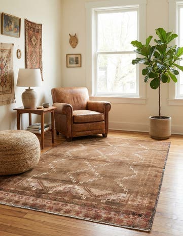 3' 8 x 5' 8 Hand Knotted Ultra Vintage Persian Wool Rug